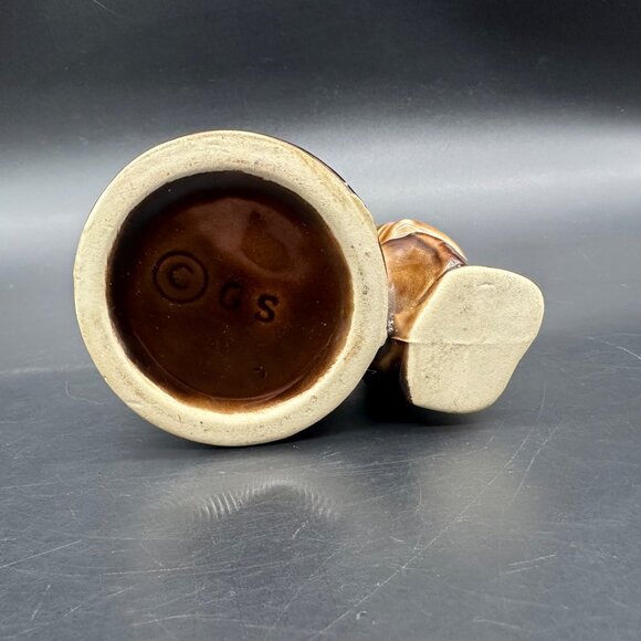 Vintage The Big Chiefs Cigars Pen Holder Planter 40s Ceramic GS Brown Organizer - Picture 7 of 11